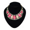 N-0566 New European style golden rhinestone geometry oval gem crescent bib necklace