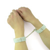 N-1556  2 Colors Pure Copper Five Rows Pearls handcuff Bracelets Set