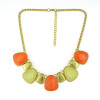 N-0772 Candy Colors Gold Plated Metal Handmade Acrylic Choker Necklace
