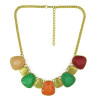 N-0772 Candy Colors Gold Plated Metal Handmade Acrylic Choker Necklace