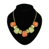 N-0772 Candy Colors Gold Plated Metal Handmade Acrylic Choker Necklace