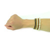 New Wholesale 5 Pcs/Set Multi Strand Resin Stone Colorful Gem Pearl Stretch Gold Bracelet B-0204