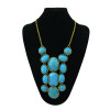 N-0777 Vintage Style Color Choose Resin Acrylic Gem Statement Choker Bib Necklace