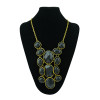 N-0777 Vintage Style Color Choose Resin Acrylic Gem Statement Choker Bib Necklace