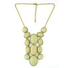 N-0777 Vintage Style Color Choose Resin Acrylic Gem Statement Choker Bib Necklace
