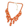 N-0252 Fashion Gold Metal Resin Gem Stone charming Choker Bib Necklace for Spring