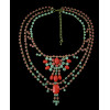 New Fashion Style Gold Plated Alloy Nobel Rhinestone 5 colors multilevel Resin Flower Necklace N-0280
