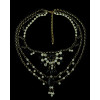 New Fashion Style Gold Plated Alloy Nobel Rhinestone 5 colors multilevel Resin Flower Necklace N-0280