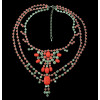 N-0279 2015 Style Nobel  Rhinestone 5 colors multilevel Resin Chains Necklace N-0279