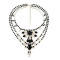 N-0279 2015 Style Nobel  Rhinestone 5 colors multilevel Resin Chains Necklace N-0279