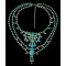 N-0279 2015 Style Nobel  Rhinestone 5 colors multilevel Resin Chains Necklace N-0279