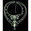 N-0279 2015 Style Nobel  Rhinestone 5 colors multilevel Resin Chains Necklace N-0279