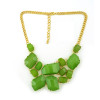 N-4252 New Fashion Chunky Charming Gold Tone Metal Candy Resin Gem Bib Necklace