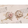 P-0163 Korean style pearl flower scarf buckle alloy rhinestone collar pin brooch