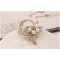 P-0163 Korean style pearl flower scarf buckle alloy rhinestone collar pin brooch