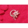 P-0163 Korean style pearl flower scarf buckle alloy rhinestone collar pin brooch
