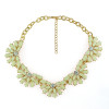 New fashion gold plated resin gem crystal flower Choker Necklace adjustable N-0292