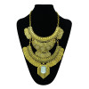 N-5292 European Vintage Style Carving Flower Moon Coin Tassels Crystal Necklace