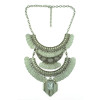 N-5292 European Vintage Style Carving Flower Moon Coin Tassels Crystal Necklace