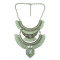 N-5292 European Vintage Style Carving Flower Moon Coin Tassels Crystal Necklace
