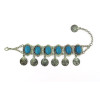 B-0433  European vintage retro style alloy botique silver plated turquoise fashion bracelet bangle