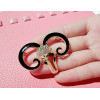 P-0162 Korean style chinese sheep animal  alloy rhinestone white/black 2 colors  pin brooch