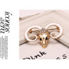 P-0162 Korean style chinese sheep animal  alloy rhinestone white/black 2 colors  pin brooch