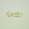 R-1164 fashion style peach Heart-shaped rhinestone ring  4pcs/set leaves ring