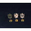 P-0164 fashion gold/silver/bronze 3 color shield collar brooch pin jewelry