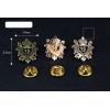 P-0164 fashion gold/silver/bronze 3 color shield collar brooch pin jewelry