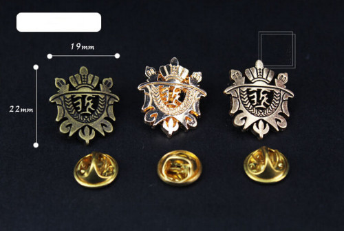 P-0164 fashion gold/silver/bronze 3 color shield collar brooch pin jewelry