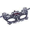 N-5295 New Gothic Black Silk Needle Lace Chain Hollow Out Flower Red Stone Crystal Mask