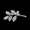 F-0206 Korean style Silver Gold Plated Leaf Pearl Hair Clip