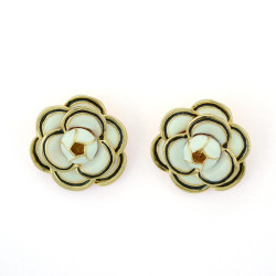E-3383 Fashion Style Gold Plated Alloy Enamel Flower Earrings Ear Stud