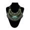 N-5310 Fashion Alloy Bronze Link Chain Multilayer Crystal Necklace