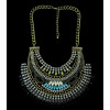 N-5310 Fashion Alloy Bronze Link Chain Multilayer Crystal Necklace