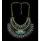 N-5310 Fashion Alloy Bronze Link Chain Multilayer Crystal Necklace