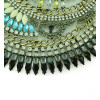 N-5310 Fashion Alloy Bronze Link Chain Multilayer Crystal Necklace