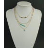 N-5303 European Style gold plated alloy multi-element turquoise beads multilayer copper eye pendant necklace