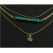 N-5303 European Style gold plated alloy multi-element turquoise beads multilayer copper eye pendant necklace