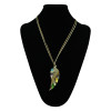 N-5300 European style multilayer Chain Crystal Rhinestone Colorful Wing Pendant Brooch Necklace
