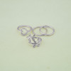 R-1164 fashion style peach Heart-shaped rhinestone ring  4pcs/set leaves ring