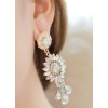 E-3376 Fashion Jewelry Gold Plated Crystal Rhinestone Flower Drop Dangle Earrings