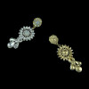 E-3376 Fashion Jewelry Gold Plated Crystal Rhinestone Flower Drop Dangle Earrings