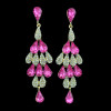 E-3384 Fashion Jewelry Silver Plated Zircon Crystal Rhinestone Flower Drop Dangle Earrings