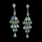 E-3384 Fashion Jewelry Silver Plated Zircon Crystal Rhinestone Flower Drop Dangle Earrings