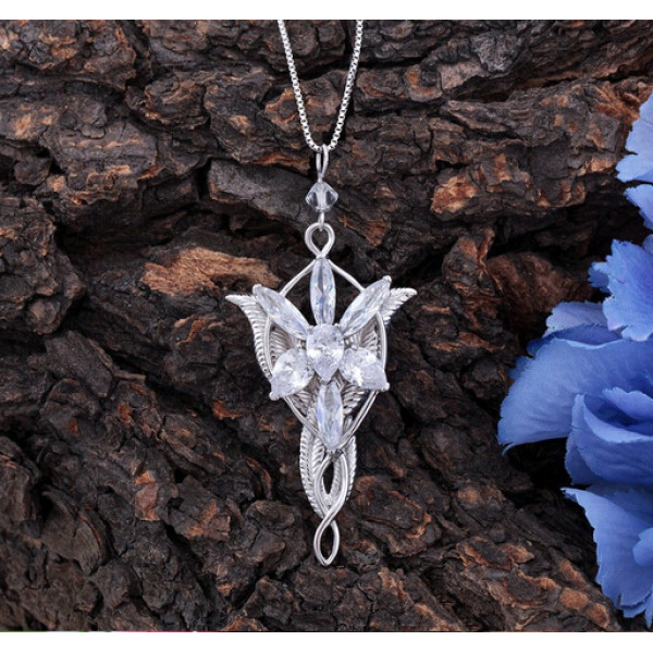 N-5325 New Lord Of The Style Princess Evening Star Pendant Necklace Crystal Twilight Star Chain Statement Necklace