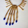 N-5326 European and American style retro exaggerated gold plated alloy bone necklace