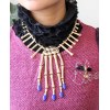 N-5326 European and American style retro exaggerated gold plated alloy bone necklace