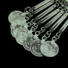 N-5332 European vintage style silver plated alloy tassel coin necklace